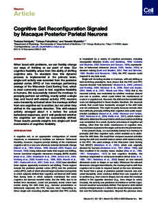Cognitive Set Reconfiguration Signaled by Macaque Posterior Parietal Neurons