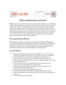 Position Title:  Direct Marketing Director