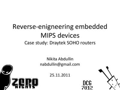 Приемы исследования embedded MIPS-устройств на примере SOHO-роутеров DrayTek
