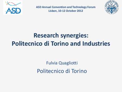 Alenia Aermacchi / Aerospace engineering / Italy / Polytechnic University of Turin / Alenia Aeronautica / Clean Sky