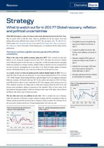 Strategy: What to watch out for in 2017? Global recovery, reflation and political uncertainties