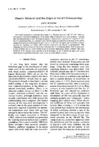 ICARUS 56, Chaotic Behavior and the Origin of the 3/1 Kirkwood Gap JACK WISDOM Department of Physics, University of California, Santa Barbara, CaliforniaReceived January 17, 1983; revised May 5, 1983