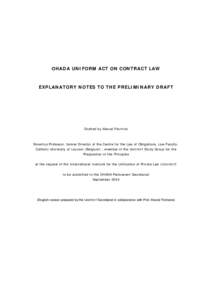 Microsoft Word - OHADA draft Uniform Act on Contract Law - Explanatory Note.doc