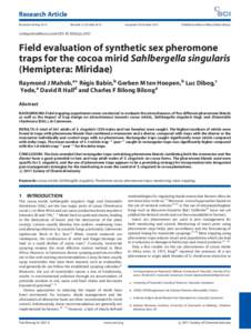 Field evaluation of synthetic sex pheromone traps for the cocoa mirid Sahlbergella singularis (Hemiptera: Miridae)