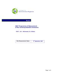 ReportProgramme of Measurement of Non-Ionising Radiation Emissions – Allenwood, Co. Kildare