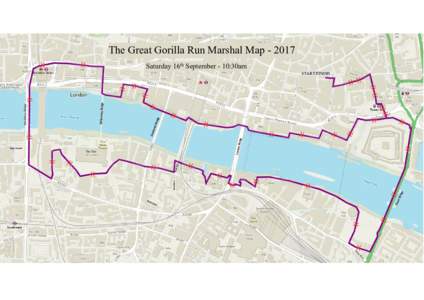 The Great Gorilla Run Marshal MapSaturday 16th September - 10:30am Blackfriars Station e thw