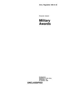Army Regulation 600–8–22  Personnel—General Military Awards