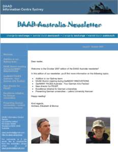 DAAD IC Sydney Newsletter issue 8 June 2007