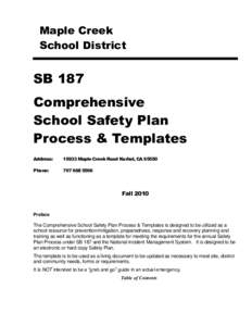 Maple Creek School District SB 187 Comprehensive School Safety Plan