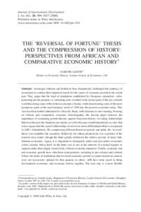 The `reversal of fortune' thesis and the compression of history: Perspectives from African and comparative economic history