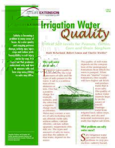 LIrrigation Water Salinity is becoming a problem in many areas of