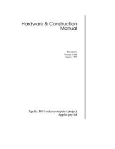 Hardware & Construction Manual Revision C VersionAugust, 1993