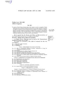 PUBLIC LAW 105–292—OCT. 27, [removed]STAT[removed]Public Law 105–292 105th Congress