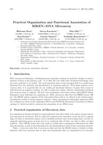 Genome Informatics 11: 260–Practical Organization and Functional Annotation of RIKEN cDNA Microarray