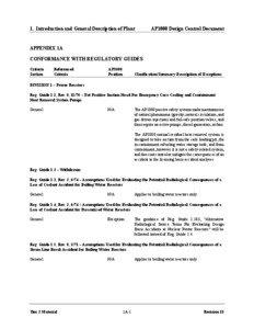 Westinghouse AP1000 Design Control Document Rev[removed]Tier 2 Chapter 1 - Introduction and General Description of the Plant - APPENDIX 1A CONFORMANCE WITH REGULATORY GUIDES