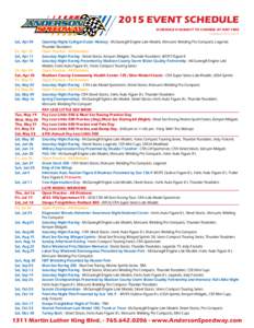 2015 Event SCHEDULE SCHEDULE IS SUBJECT TO CHANGE AT ANY TIME UpdatedSat, Apr 04