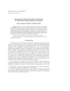 THE TEACHING OF MATHEMATICS 2008, Vol. XI, 2, pp. 63–83