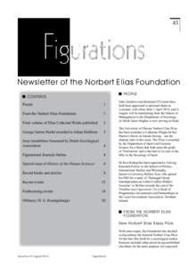 41  Newsletter of the Norbert Elias Foundation PEoPlE  coNtENts