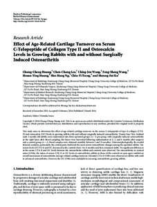 Effect of Age-Related Cartilage Turnover on Serum C-Telopeptide of Collagen Type II and Osteocalcin Levels in Growing Rabbits with and without Surgically Induced Osteoarthritis