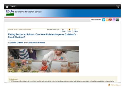 USDA ERS - Eating Better at School: Can New Policies Improve Children’s Food Choices?