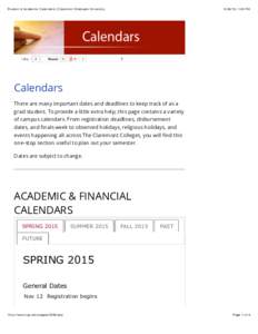 Student & Academic Calendars | Claremont Graduate University  Like 8
