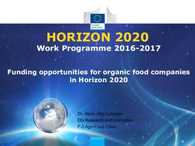 HORIZONWork ProgrammeFunding opportunities for organic food companies in Horizon 2020