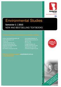 Environmental Studies Semester 1 | 2015 NEW AND BESTSELLING TEXTBOOKS Social Ecology: Applying Ecological Understanding to Our Lives and Our Planet - David Wright, Catherine Camden-Pratt and Stuart Hill