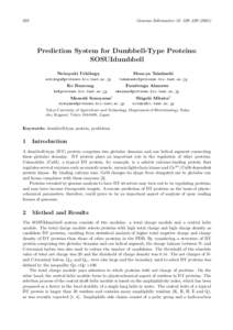 Genome Informatics 12: 328–Prediction System for Dumbbell-Type Proteins: SOSUIdumbbell