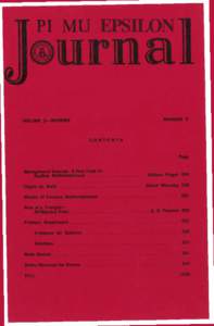 J EPSILON  Pi Mu Epsilon Journal  Volume 2—Reprint
