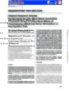 Pain Medicine 2011; 12: 1515–1522 Wiley Periodicals, Inc. NEUROPATHIC PAIN SECTION Original Research Articles Randomized Double-Blind Sham-Controlled