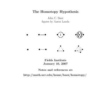 The Homotopy Hypothesis John C. Baez figures by Aaron Lauda