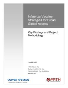 Influenza Vaccine Strategies for Broad Global Access: Key Findings and Project Methodology