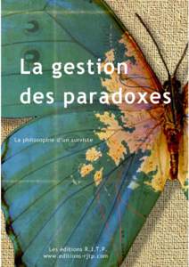 1  La gestion des paradoxes. Philosophie d’un surviste.