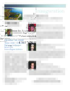 Inauguration Center for Research in Financial Mathematics and Statistics CRFMS www.pstat.ucsb.edu/crfms