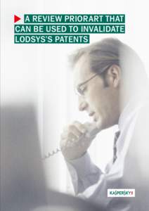A REVIEW PRIORART THAT CAN BE USED TO INVALIDATE LODSYS’S PATENTS A REVIEW PRIOR ART THAT CAN BE USED TO INVALIDATE