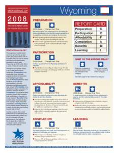 Wyoming  MEASURING UP 2008 THE STATE REPORT CARD