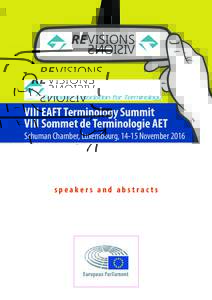 RE VISIONS SNOISIV VIII EAFT Terminology Summit VIII Sommet de Terminologie AET