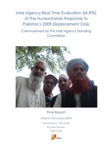 Inter-Agency Real Time Evaluation (IA-RTE) of The Humanitarian Response to Pakistan’s 2009 Displacement Crisis