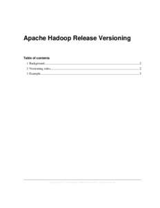 Apache Hadoop Release Versioning