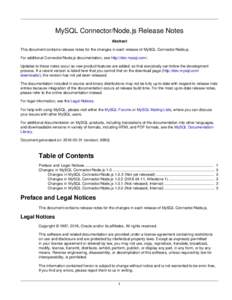 MySQL Connector/Node.js Release Notes