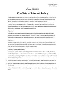 eToro (UK) Limited Online COI Policy eToro (UK) Ltd  Conflicts of Interest Policy