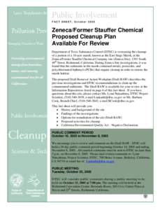 Zeneca - Fact Sheet:  Proposed Cleanup Plan Available for Review