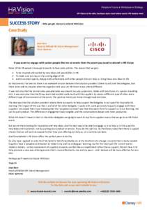 SUCCESS STORY - Why people choose to attend HR Vision Case Study Jean Kerr Head of EMEAR HR Talent Management Cisco Systems