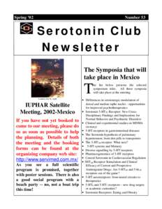 Spring ’02  Number 53 Serotonin Club Newsletter