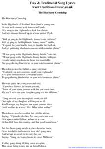 Folk & Traditional Song Lyrics - The Blaeberry Courtship
