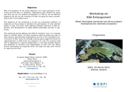 ESA Enlargement_Draft Programme