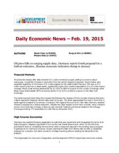 Daily Economic News – Feb. 19, 2015 AUTHORS Derek Chen (xMizuho Kida (x-31943)