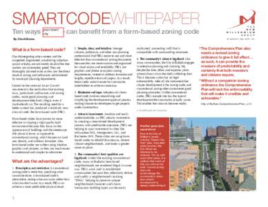 SMARTCODEWHITEPAPER your town/ Ten ways Buffalo can benefit from a form-based zoning code city By Chuck Banas