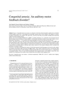 323  Restorative Neurology and Neuroscience–334 IOS Press  Congenital amusia: An auditory-motor