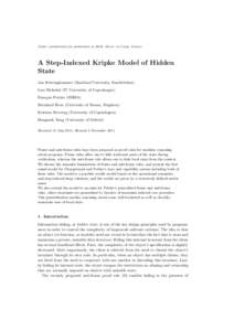 Under consideration for publication in Math. Struct. in Comp. Science  A Step-Indexed Kripke Model of Hidden State Jan Schwinghammer (Saarland University, Saarbr¨ ucken)